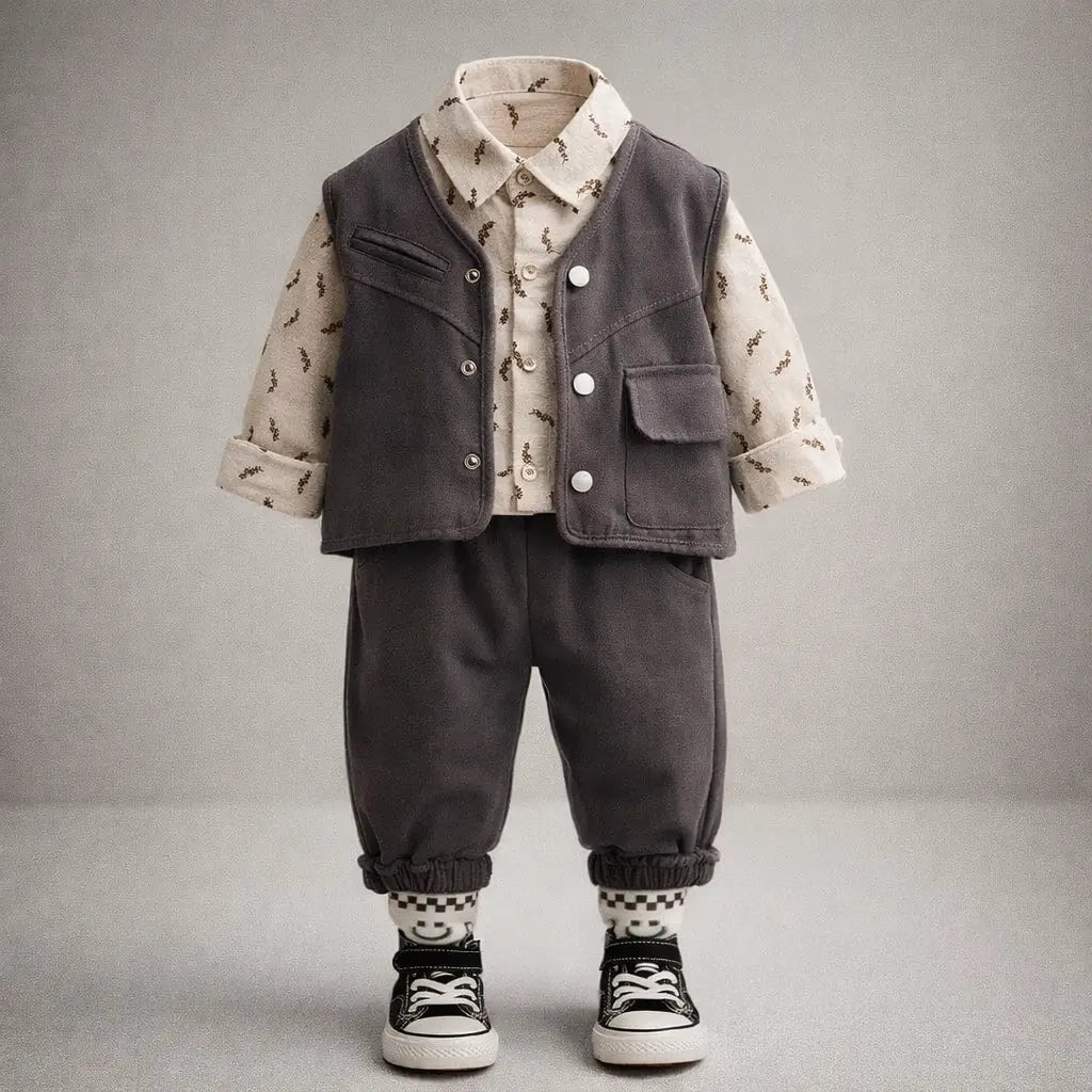 Boys Little Explorer 3-Piece Set – Jacket, Shirt & Joggers