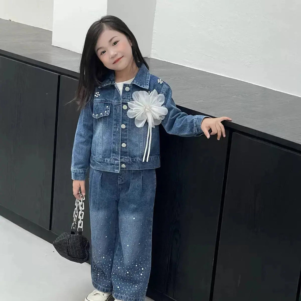 Girls Blue Shimmer Co-ord Set