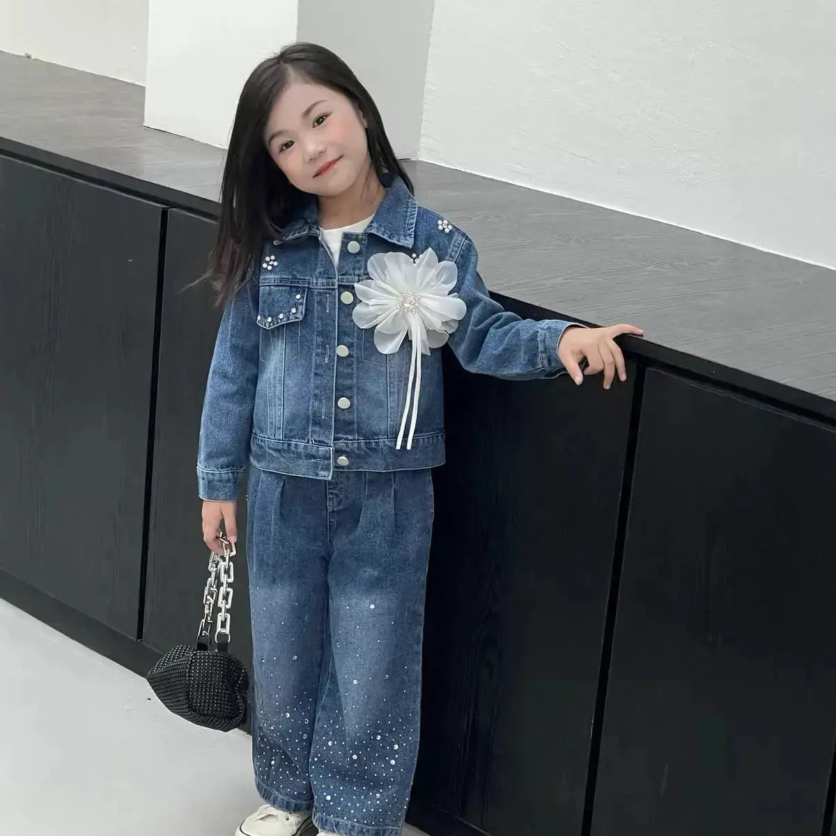 Girls Blue Shimmer Co-ord Set