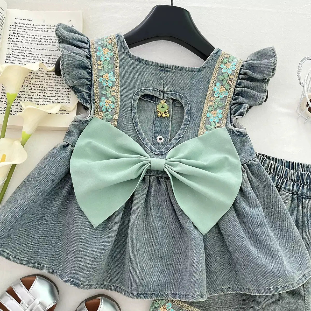 Girls Stylish Denim Co-Ord Set