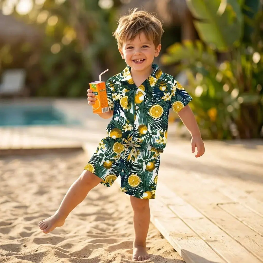 Boys Printed Green Co-ord Set