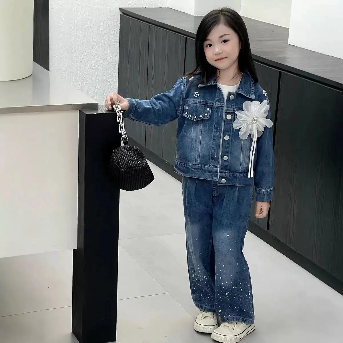 Girls Blue Shimmer Co-ord Set