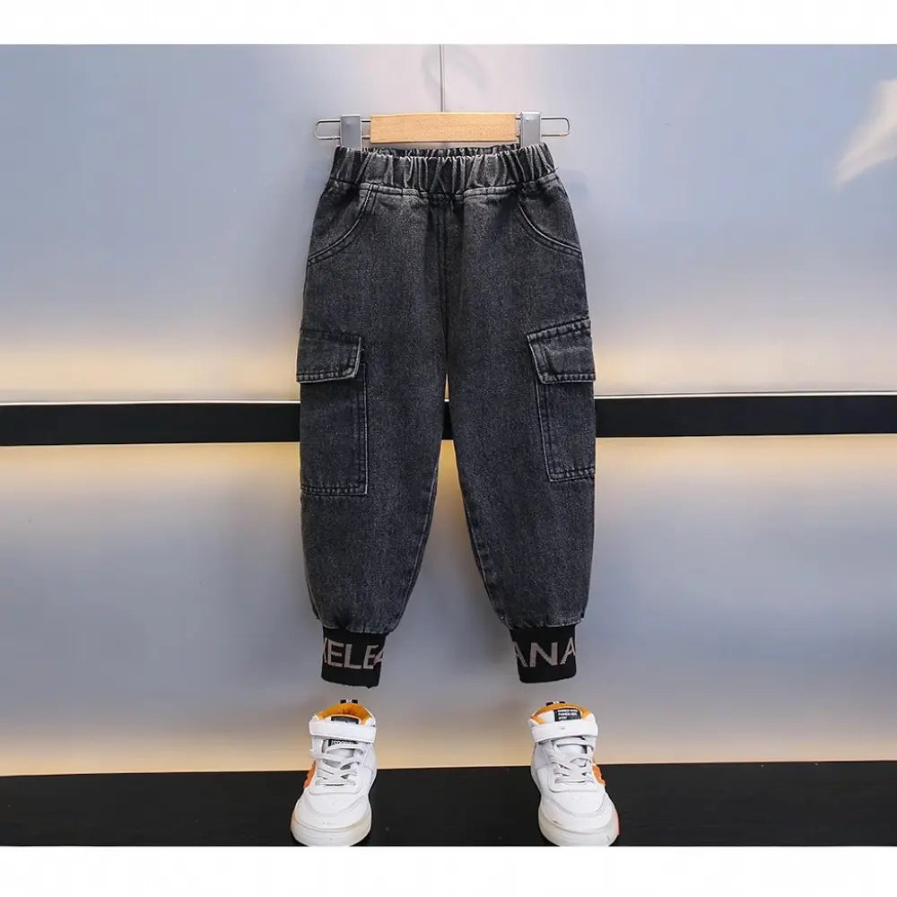Boys Stylish Black Denim Co-ord 2 Pcs Set