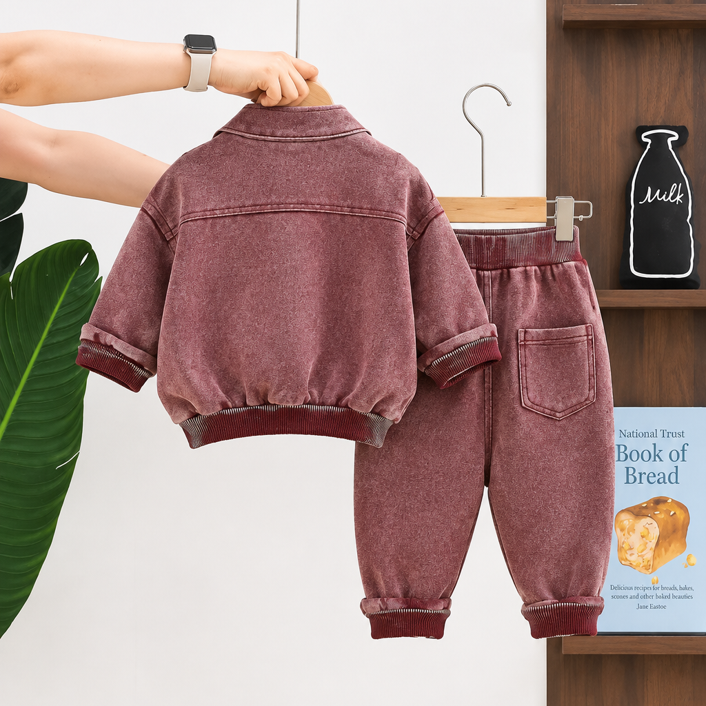 3-Piece Vintage-Wash Co-ord Set