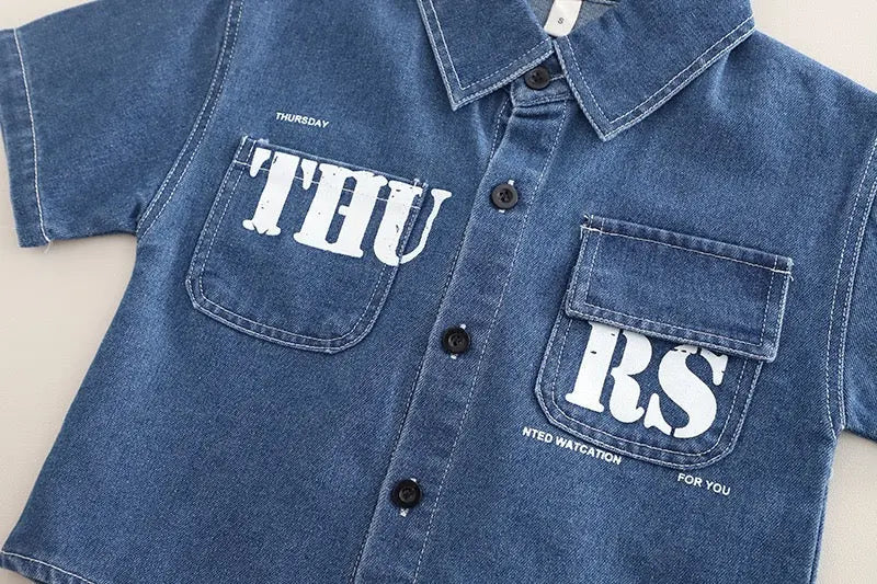 Boys Blue Denim Co-ord Set
