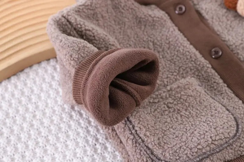 Boys Winter Brown Set With Muffler 3 Pcs Set
