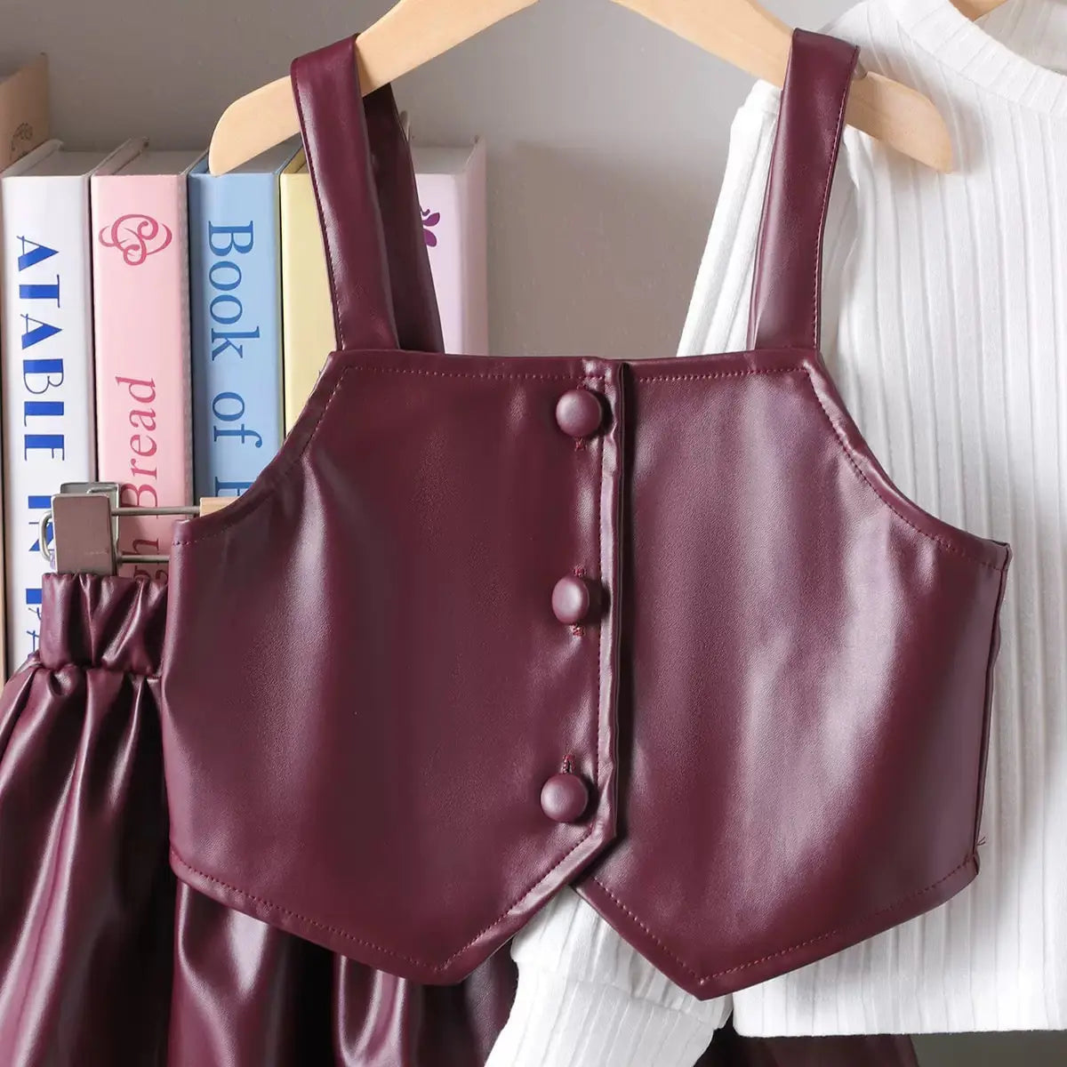 Girls 3-Piece Burgundy Luxe Set