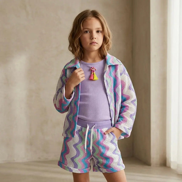 Girls Striped Knit Co-ord Set