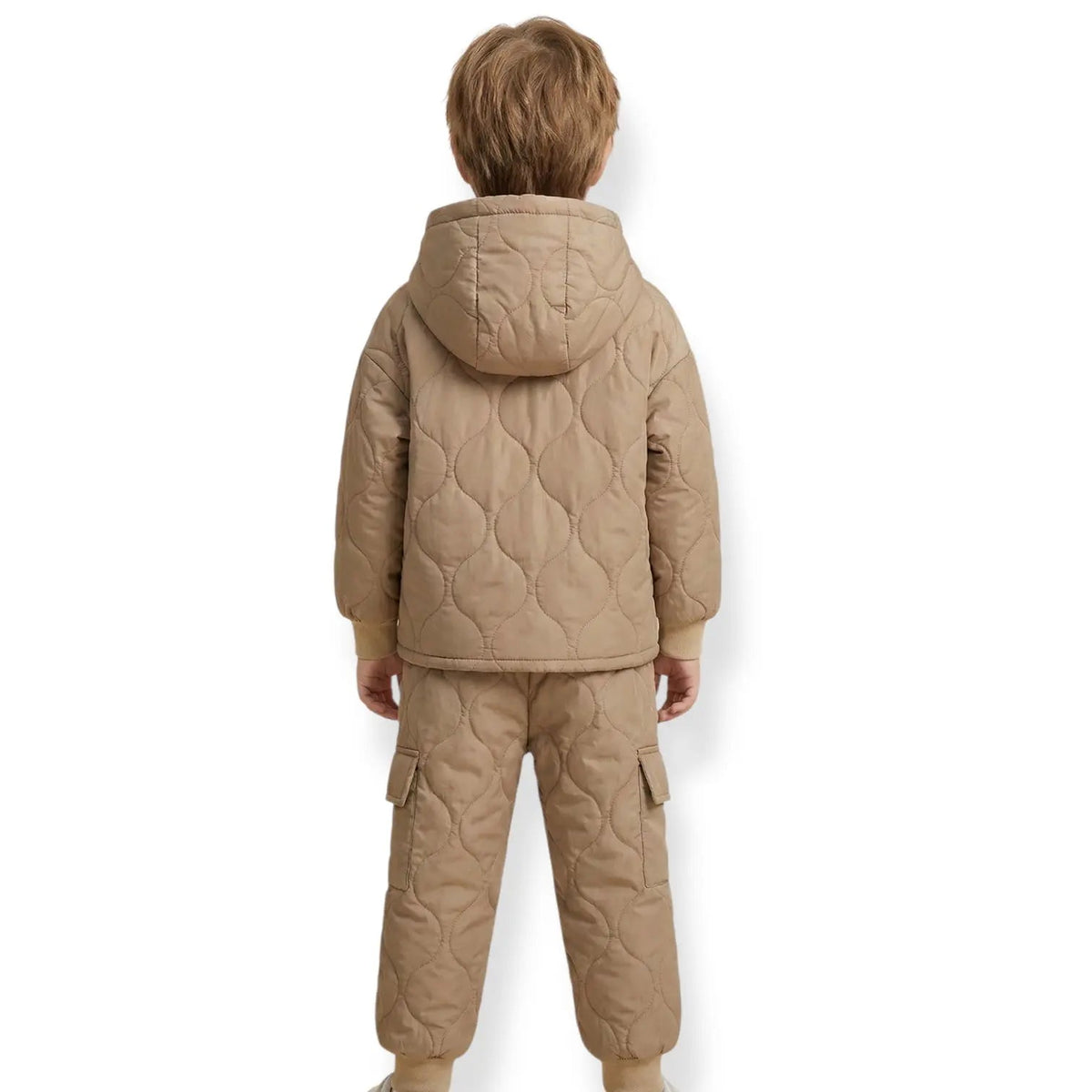 Boys Beige Quilt Fleece Co-ord Set