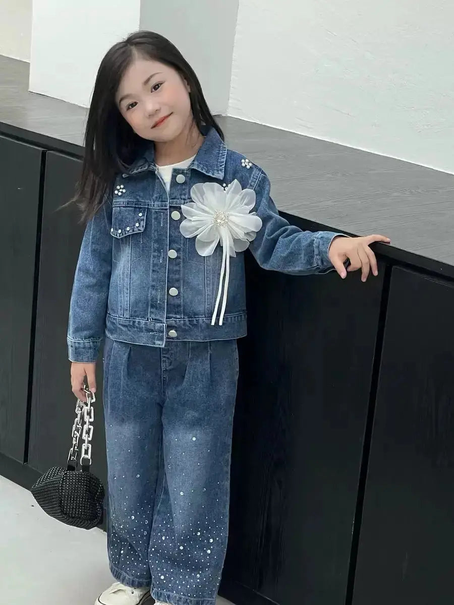 Girls Blue Shimmer Co-ord Set