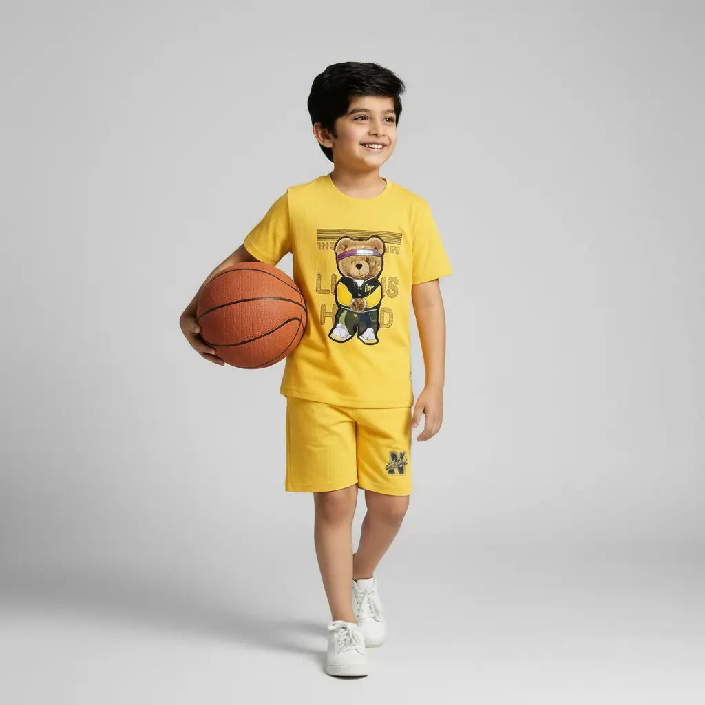Boys NY Bear Yellow 2-Piece Set