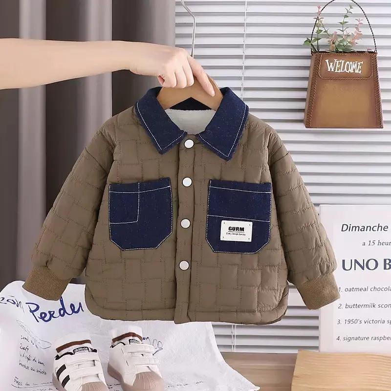 Boys Quilted Denim Patch Jacket & Winter Jeans Set