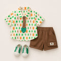 Boys Printed Shirt With Brown Shorts