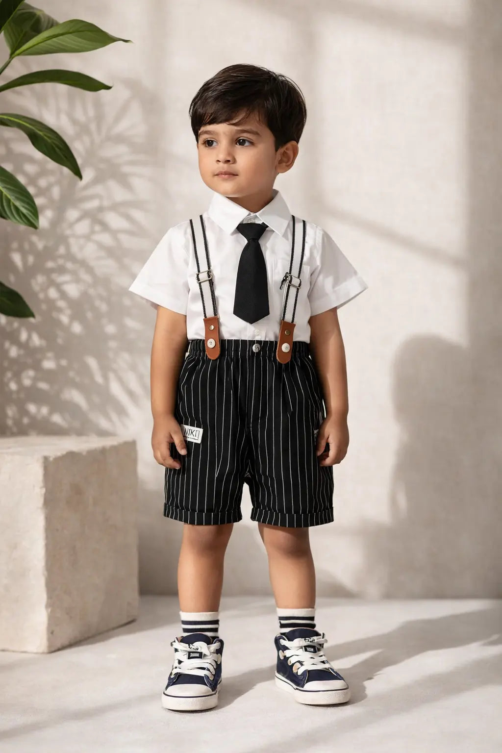 Boys Striped Suspender Co-ord Set