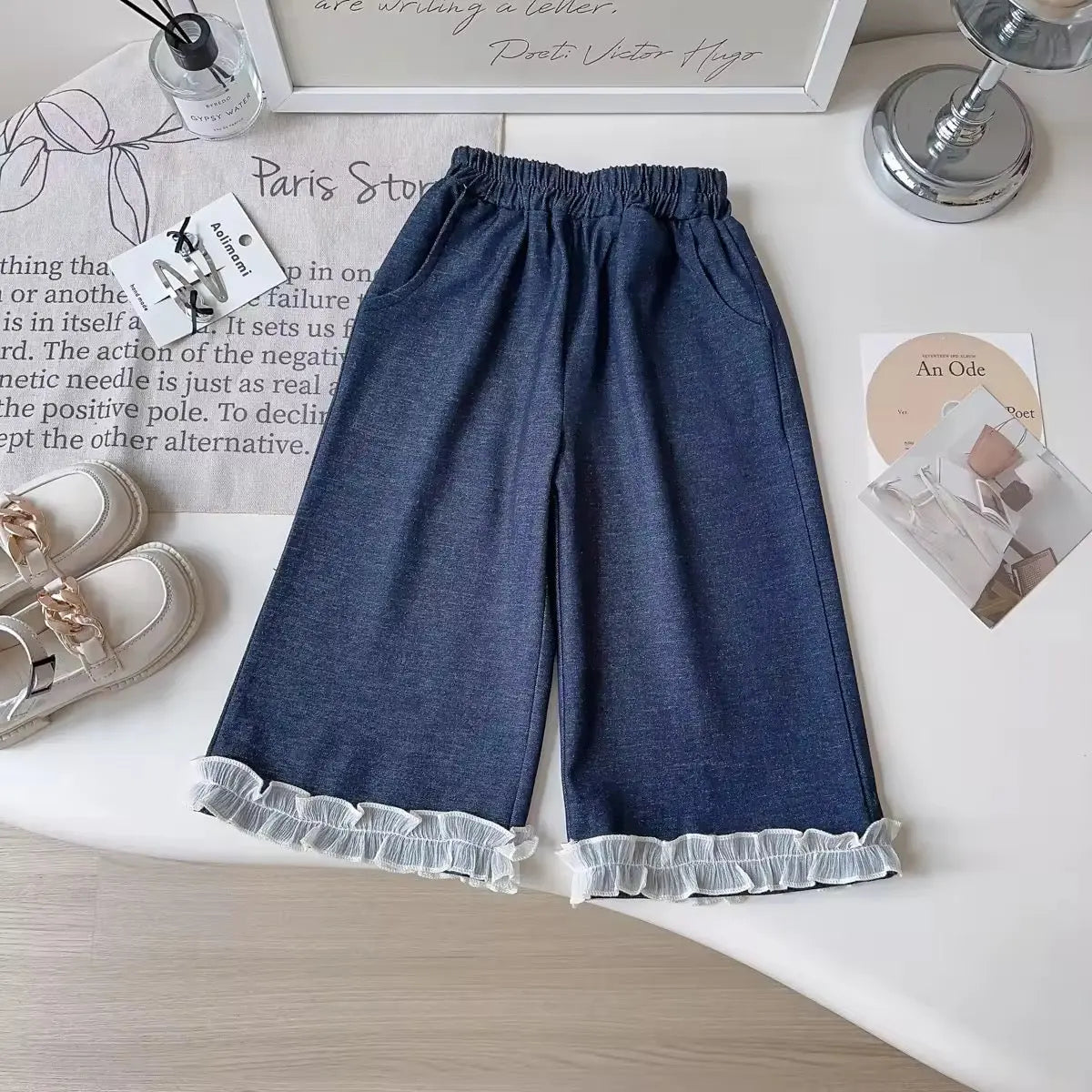 Girls Designer Denim Appliqué Set
