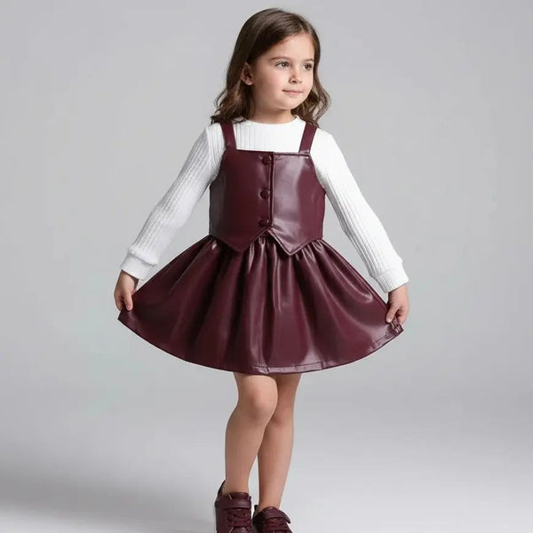 Girls 3-Piece Burgundy Luxe Set