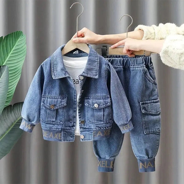 Boys Stylish Denim Blue Co-ord 2 pc set