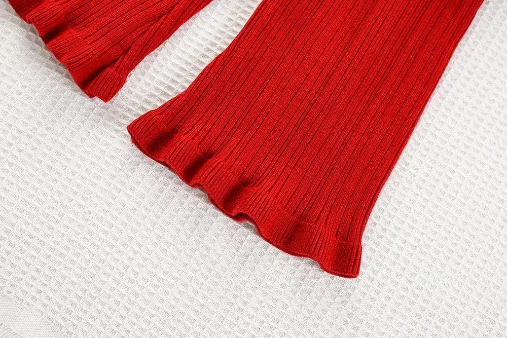 Girls Cherry Red Knit Co-ord Set