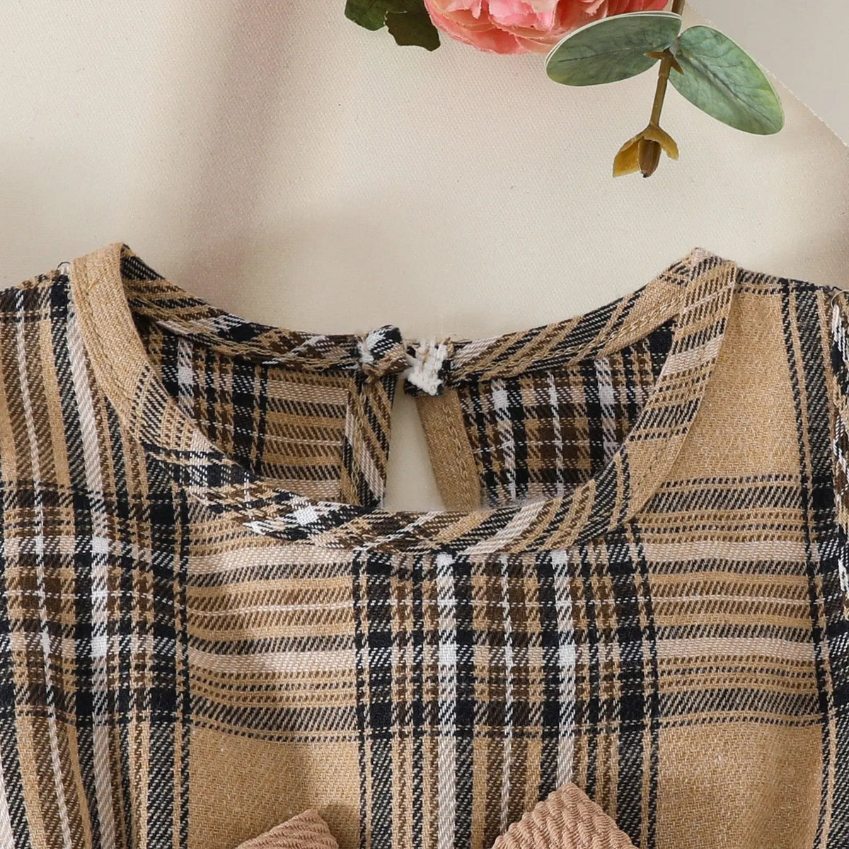 Baby Girl Coat & Plaid Dress Set