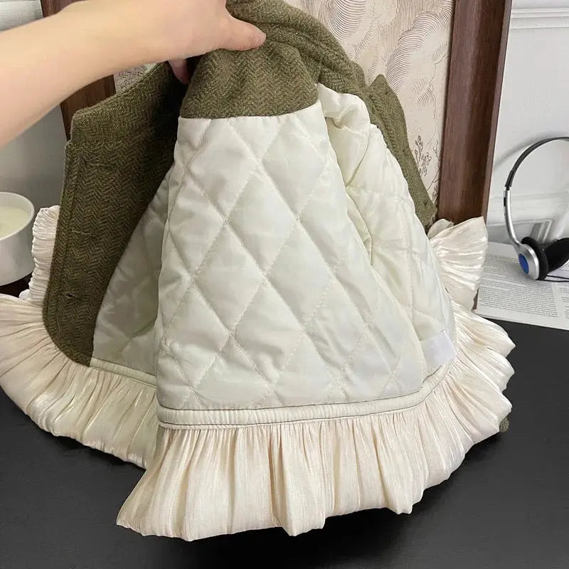 Girls Green Blazer And Skirt 2 Pcs Set