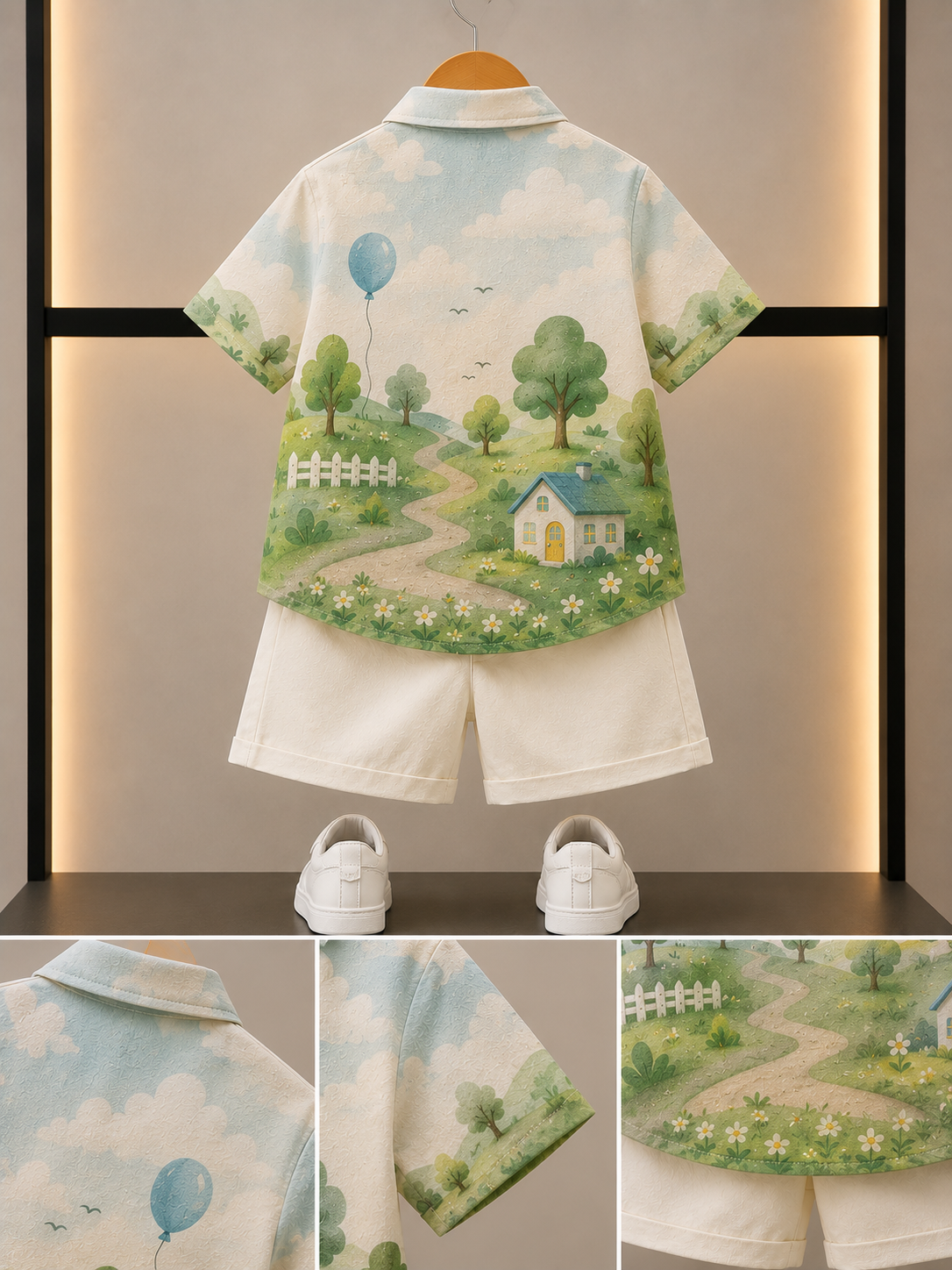 Kids Adventure Print Shirt & Shorts Co-Ord Set | Trendy Casual Wear