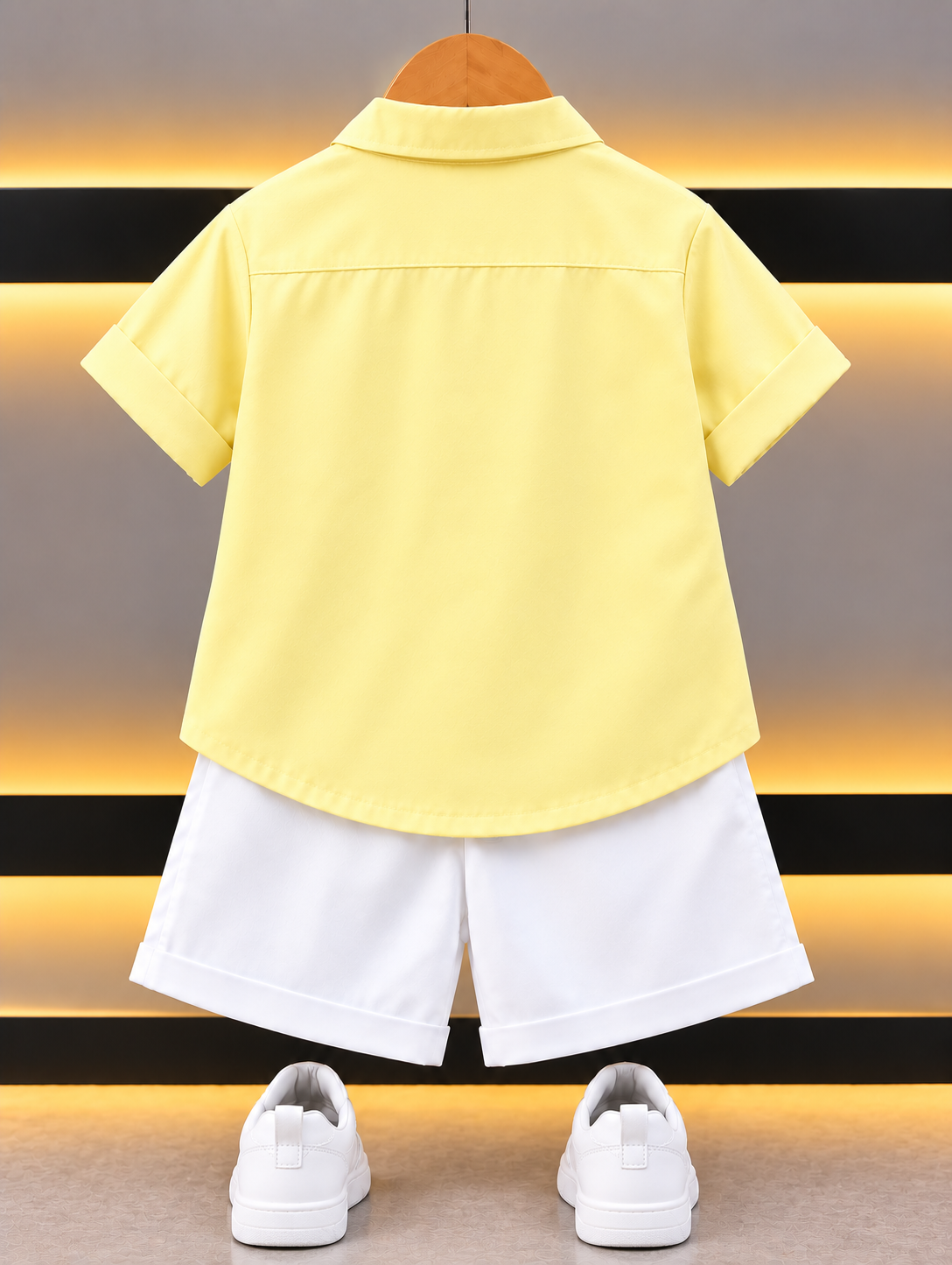 Trendy Doraemon Theme Kids Shirt & Shorts Set – Yellow