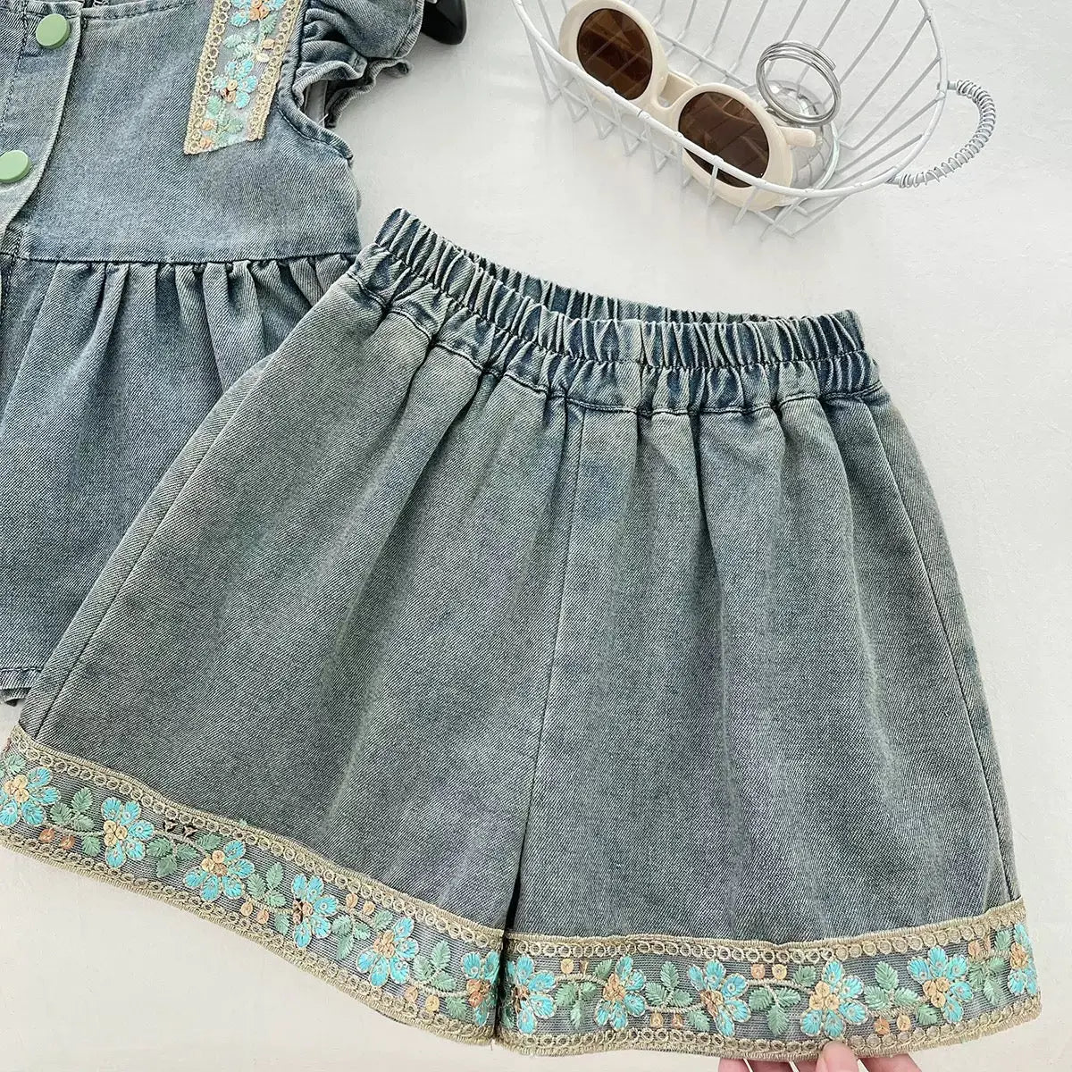 Girls Stylish Denim Co-Ord Set