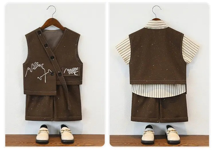Stardust Scribble 3-Piece Brown Co-Ord Set