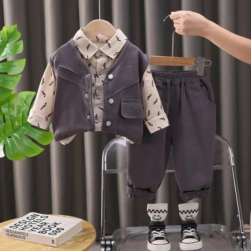 Boys Little Explorer 3-Piece Set – Jacket, Shirt & Joggers
