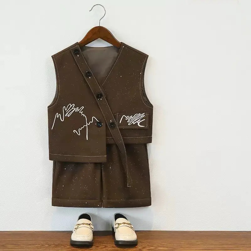 Stardust Scribble 3-Piece Brown Co-Ord Set