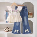 Girls White Peplum Top With Jeans