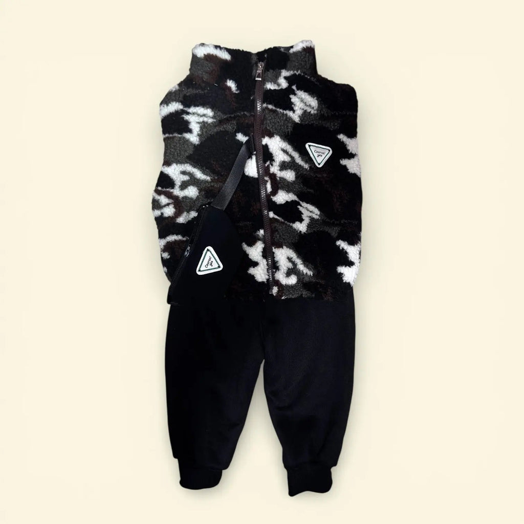 Boys Camouflage Vest And Joggers