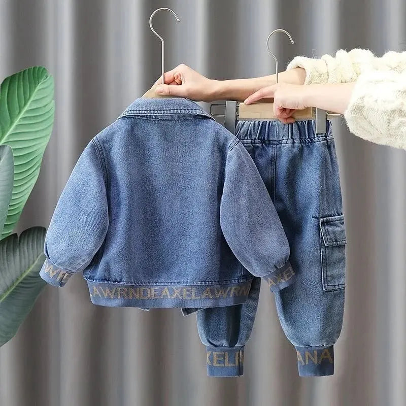Boys Stylish Denim Blue Co-ord 2 pc set