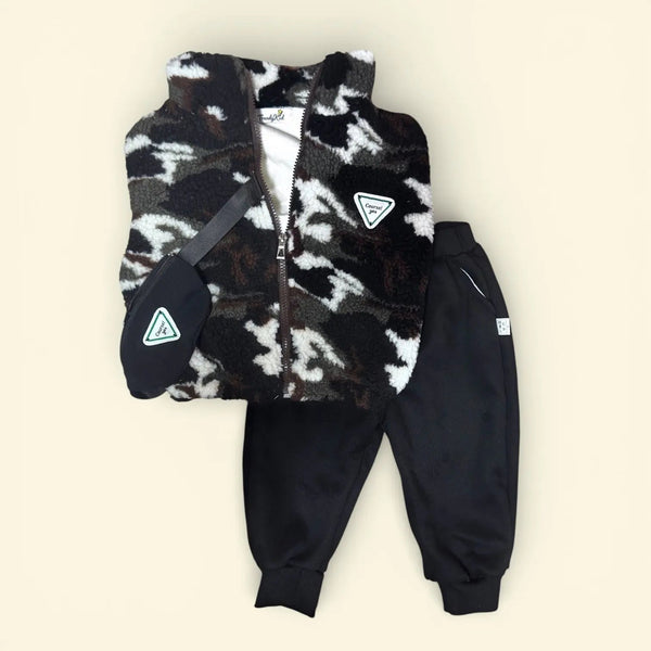 Boys Camouflage Vest And Joggers