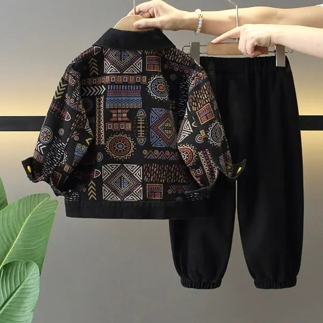 Boys Boho-Print Denim Co-ord Set