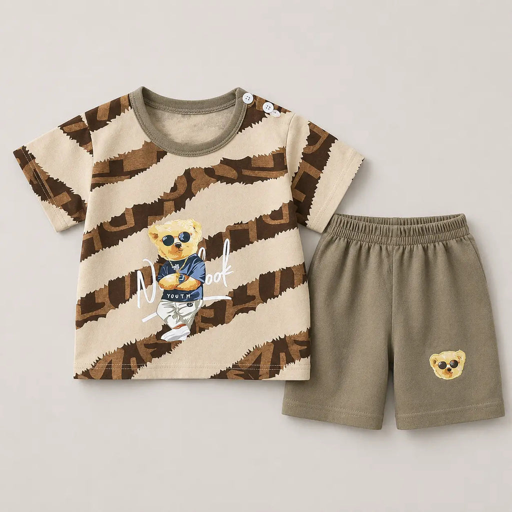 Boys Printed T-Shirt With Shorts