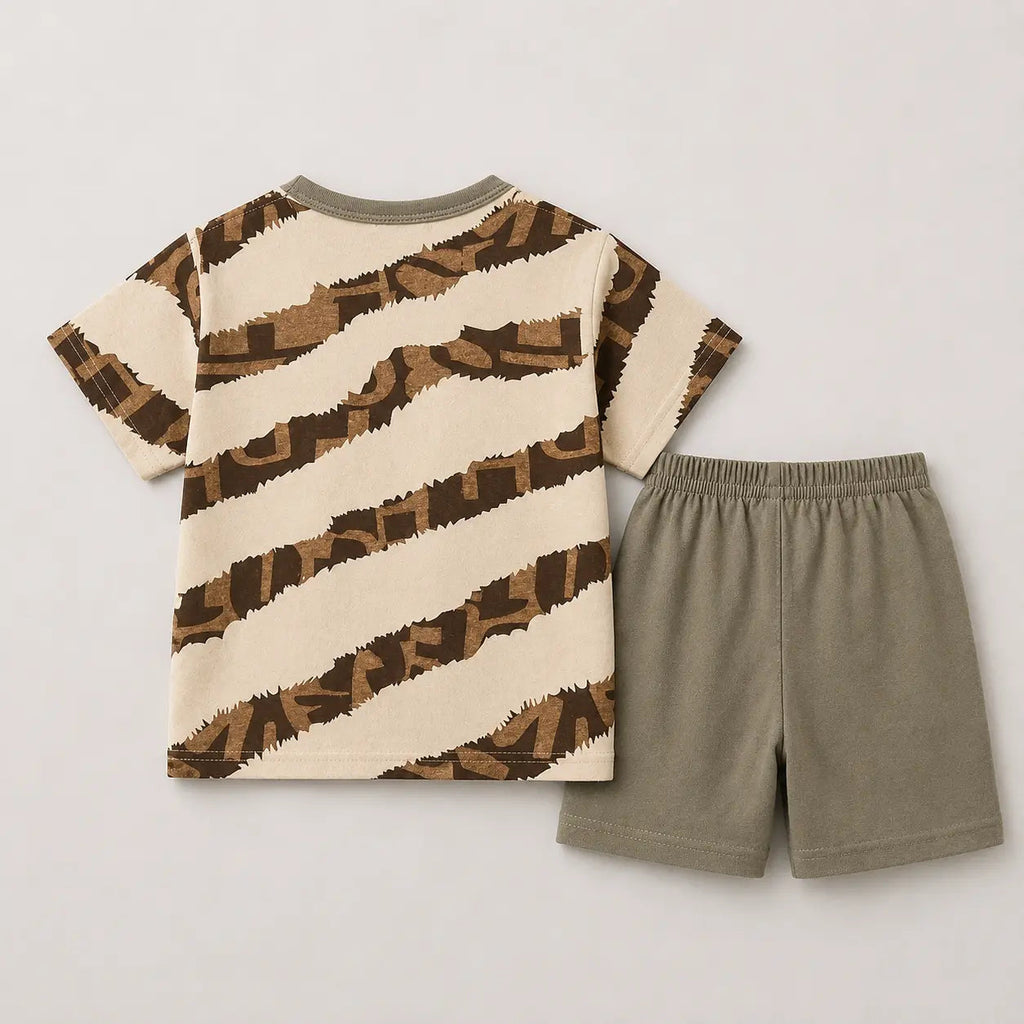 Boys Printed T-Shirt With Shorts