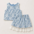 Girls Blue Lace Designer 2 Pcs Set