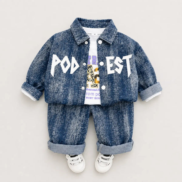 Boys 3-Piece Designer Blue Set