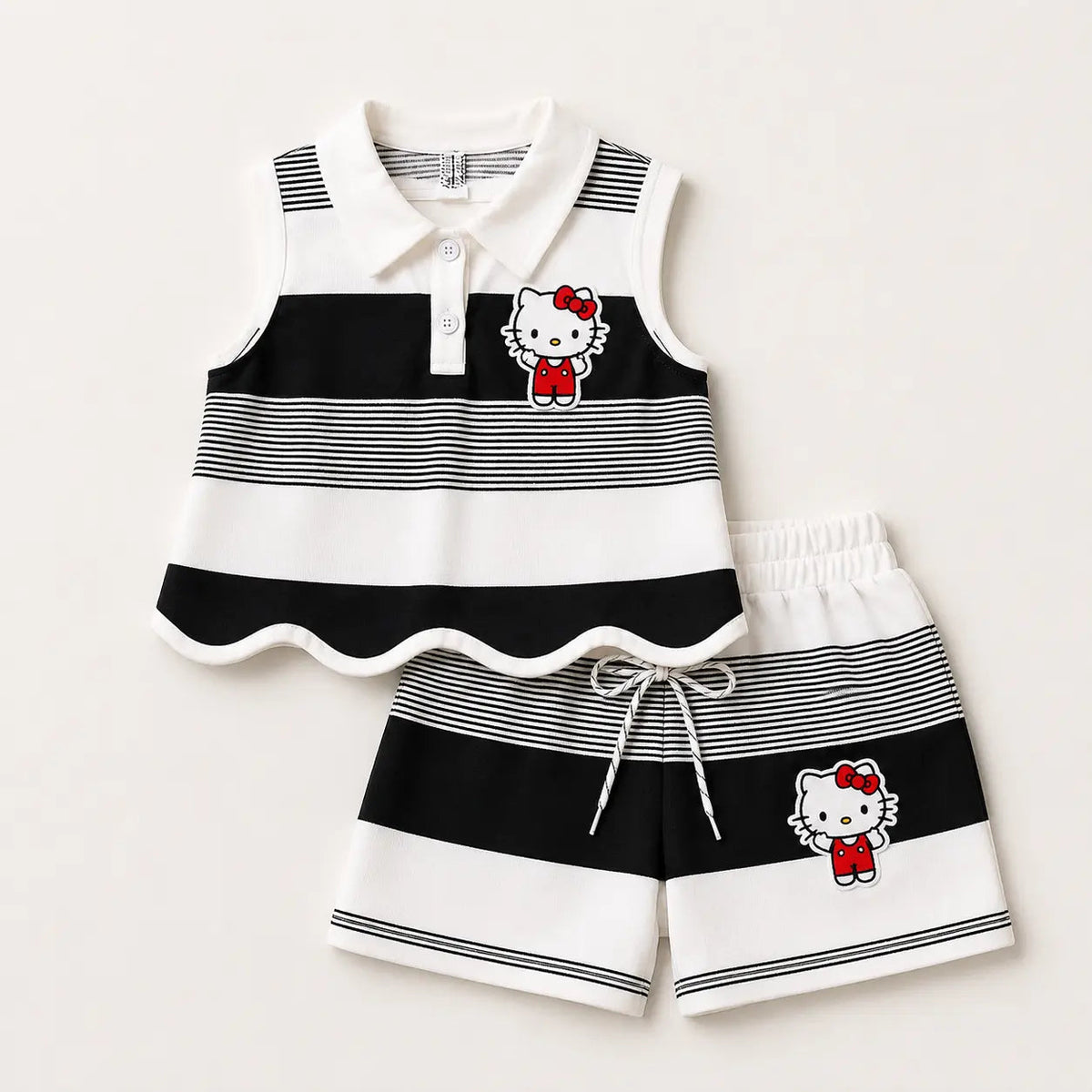 Girls Paris Stripe Bow Co-ord Set