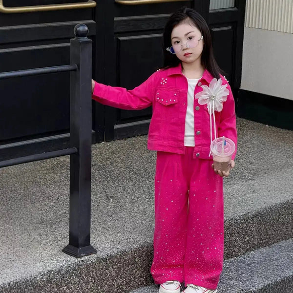 Girls Pink Pearl Sparkle Co-ord Set