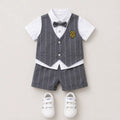 Boys Striped Waistcoat With Shirt And Shorts