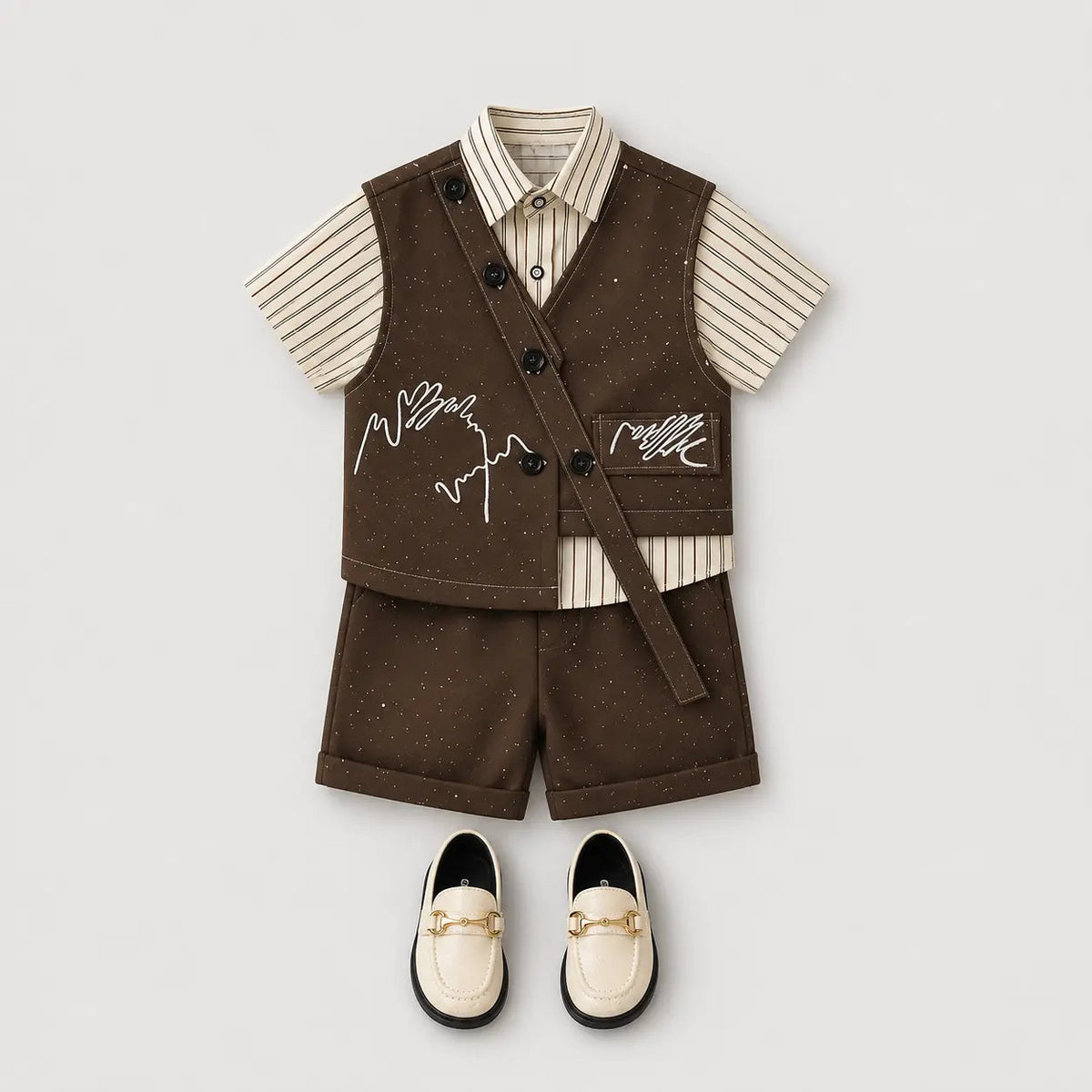 Stardust Scribble 3-Piece Brown Co-Ord Set