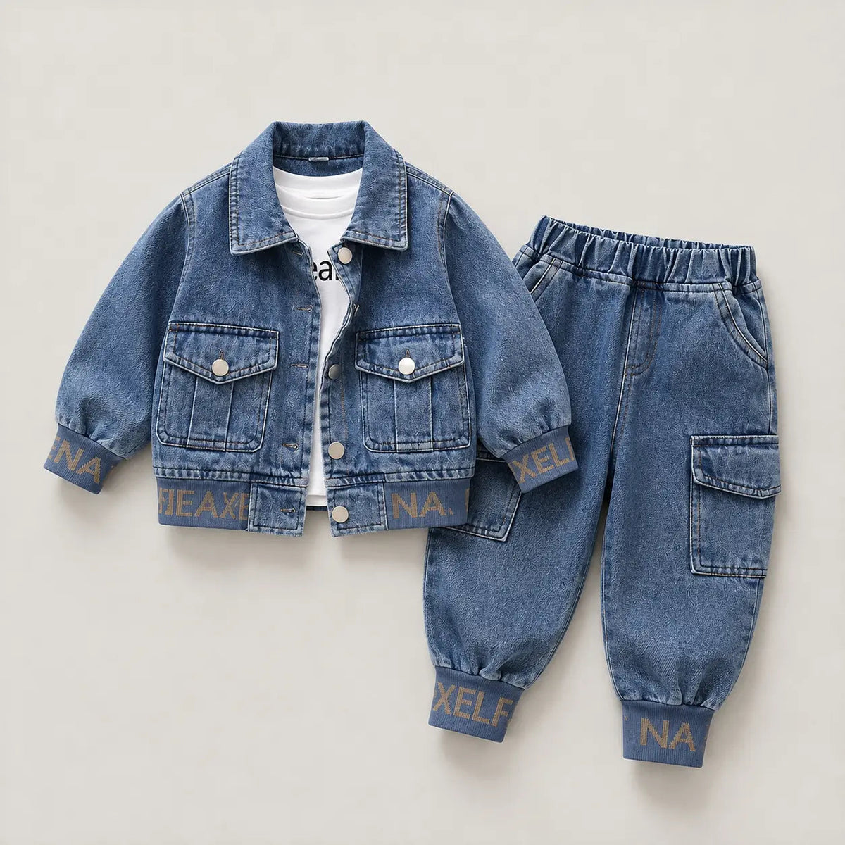 Boys Stylish Denim Blue Co-ord 2 pc set