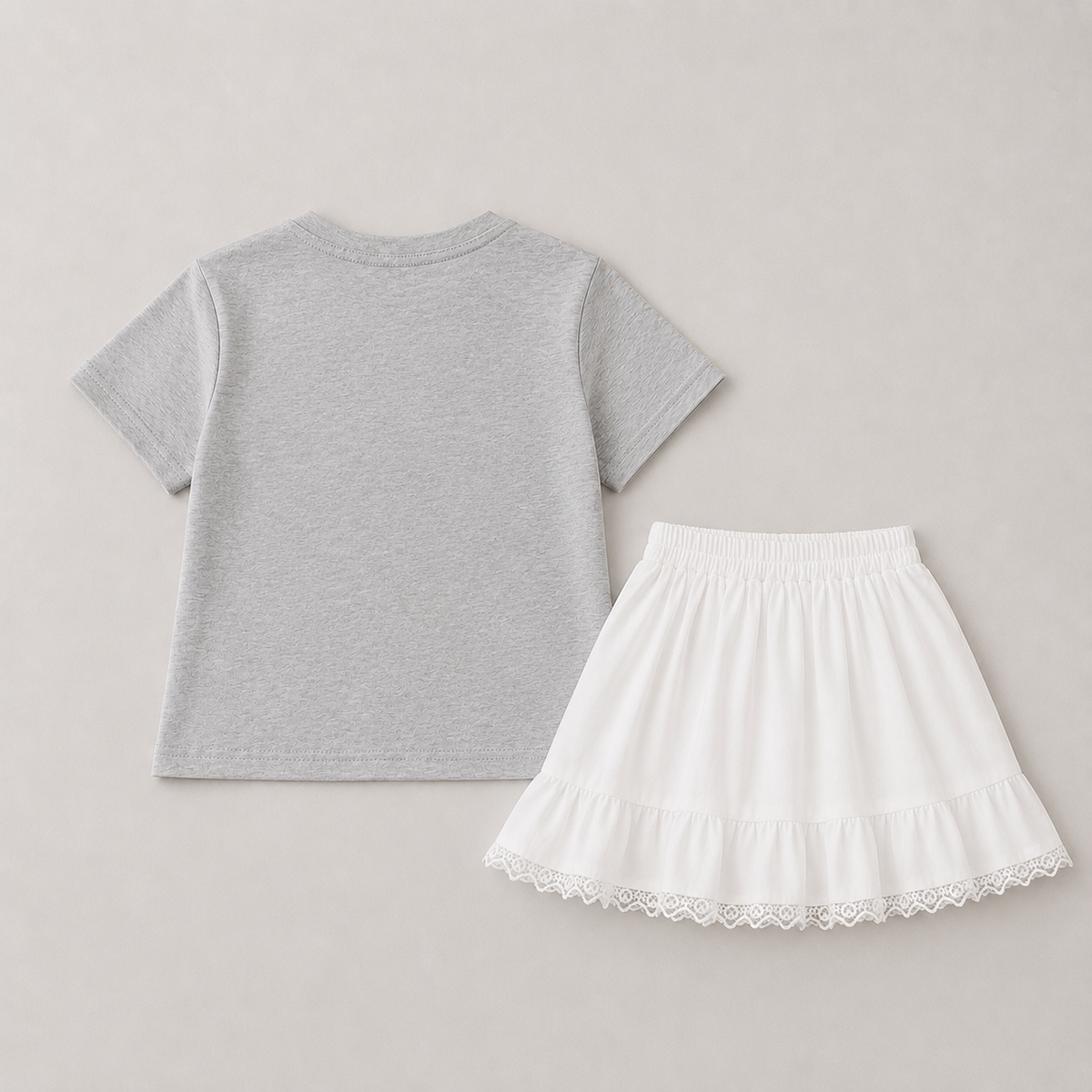 Girls Butterfly Sequins Top And Skirt 2 Pcs Set