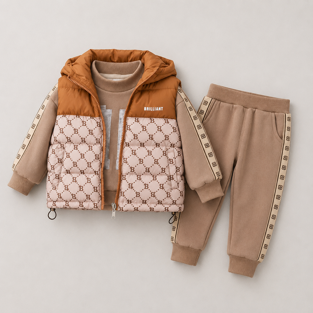 Boys Puffer Jacket Co-ord Set