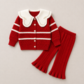 Girls Cherry Red Knit Co-ord Set