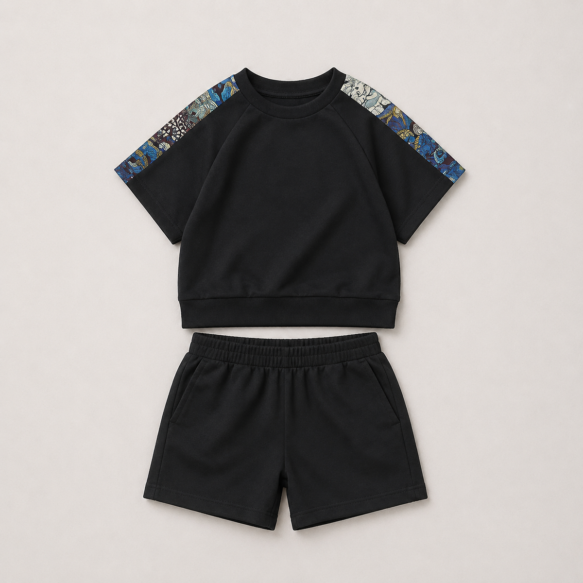 Boys Black Designer 2 Piece Set