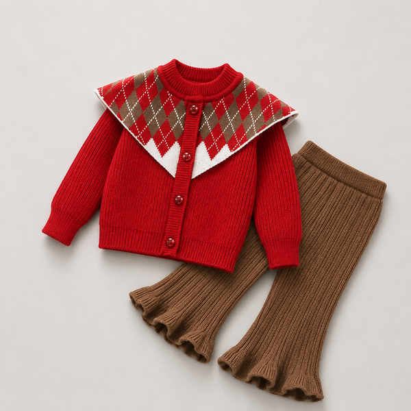 Girls Spread Collar Designer Top And Plazzo 2 Pcs Set