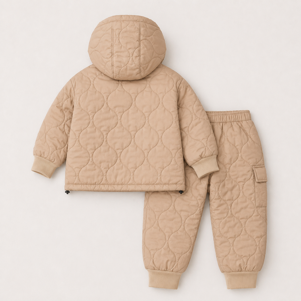 Boys Beige Quilt Fleece Co-ord Set